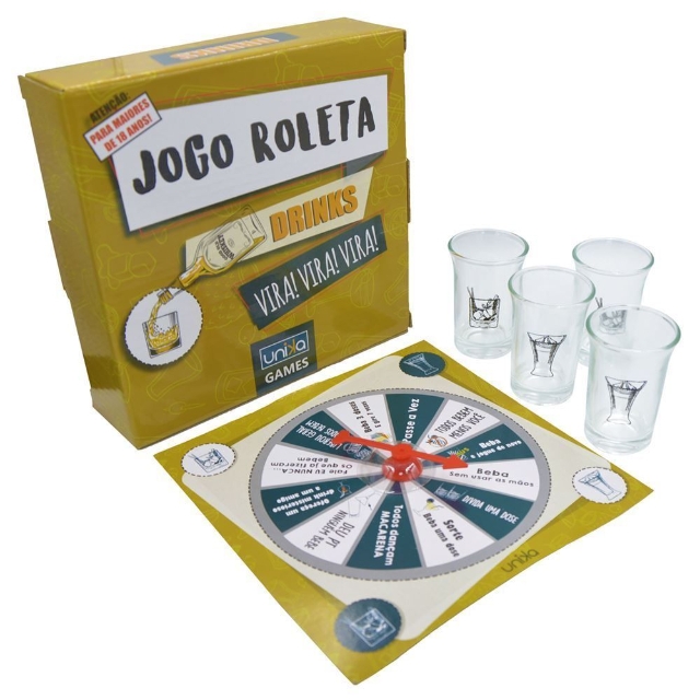 Jogo roleta 4 shots bebidas desafios