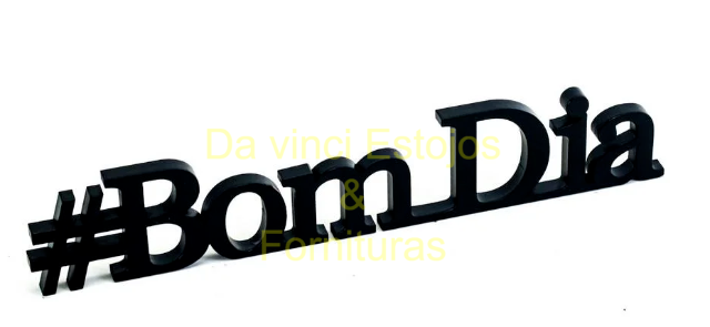 Expositor Madeira Laqueado palavras #BOMDIA preto 37x35x25 ()  por R$28,88