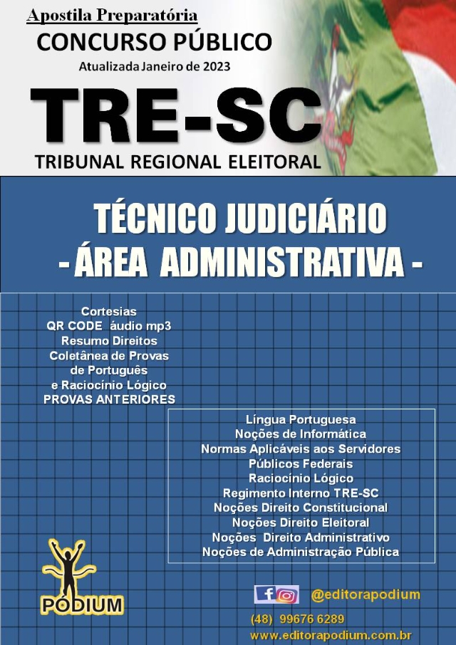Apostila Concurso TRE SC Téc Judiciário Área Admin